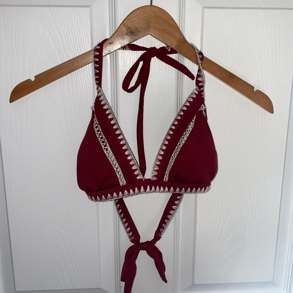 Red Lace Bikini Top